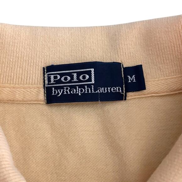 Polo Ralph Lauren Mens Short Sleeve Shirt Size Medium Yellow Blue Vtg 90s Preppy - Picture 3 of 8